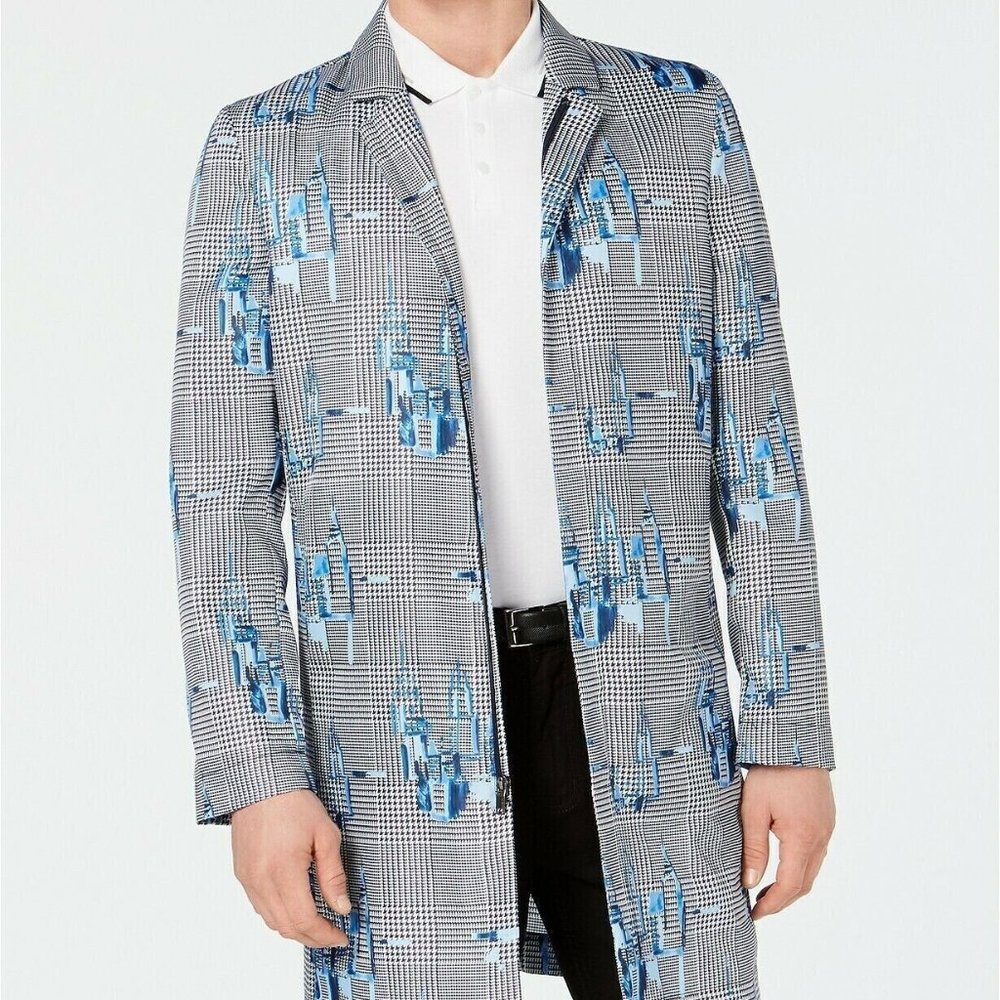 Graphic Print Men's/Unisex Overcoat, Size M